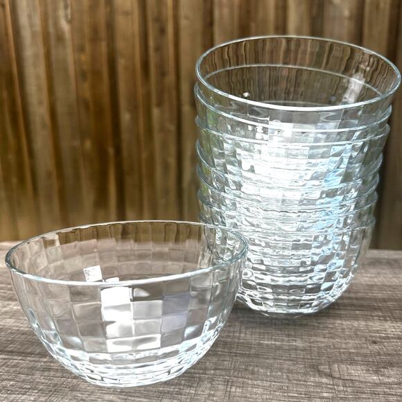 Vetri Delle Venezie Style Stunning Design Clear 5.5" Salad/Dessert Bowls-Set 8 - Picture 3 of 9